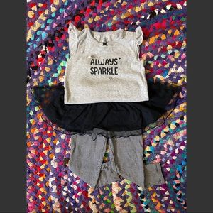 Always Sparkle Girls Set Gray/Black/White